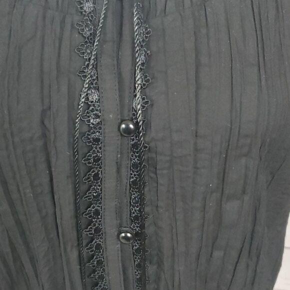 Harve Benard, Black Button up w/ tassel tie front - Picture 11 of 12
